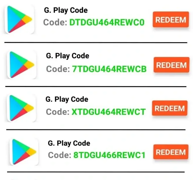Google Play free Codes